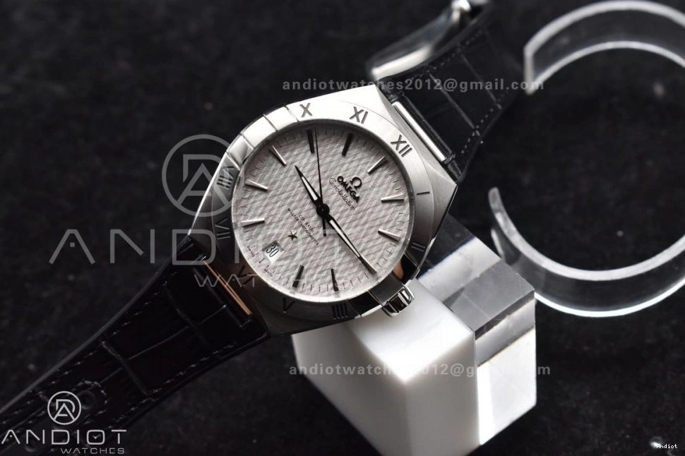 Gray Best Strap Constellation Edition 1:1 Gummy SS VSF Super A8900 on Black Clone Dial 0208